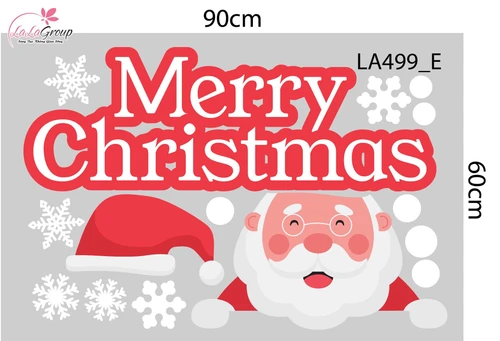 Combo Decal Trang Trí Noel Ông Già Noel Và Tuần Lộc Vui Vẻ