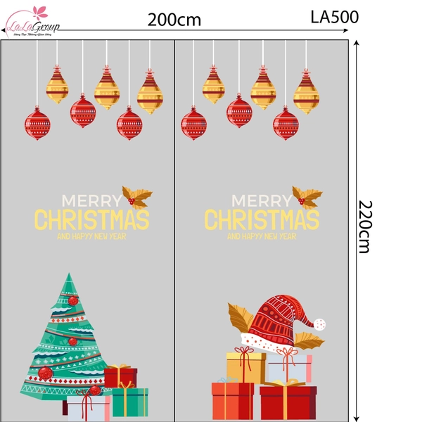 Combo Decal Trang Trí Noel Cây Thông Xanh Và Những Phần Quà Lung Linh