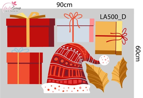 Combo Decal Trang Trí Noel Cây Thông Xanh Và Những Phần Quà Lung Linh