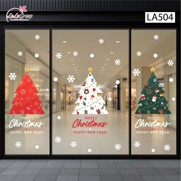 Combo Decal Trang Trí Noel Những Cây Thông Lung Linh Sắc Màu