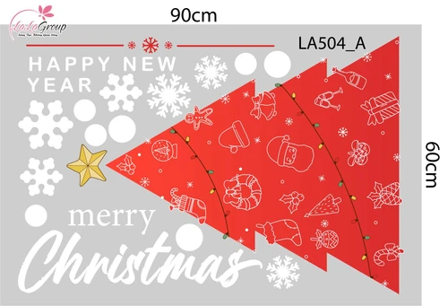 Combo Decal Trang Trí Noel Những Cây Thông Lung Linh Sắc Màu