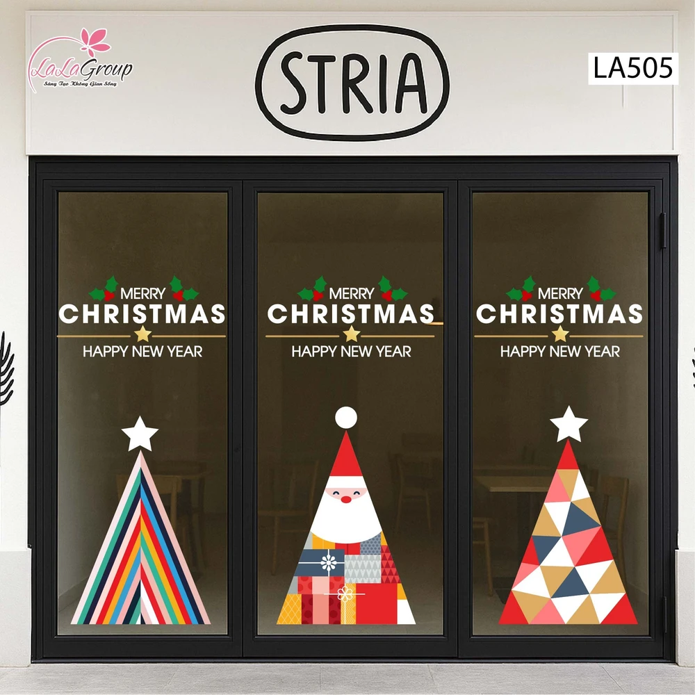 Combo Decal Trang Trí Noel Những Cây Thông Sắc Màu Xinh Xắn