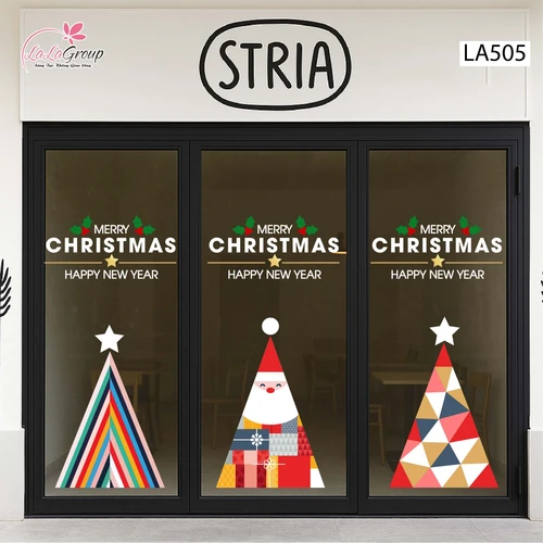 Combo Decal Trang Trí Noel Những Cây Thông Sắc Màu Xinh Xắn