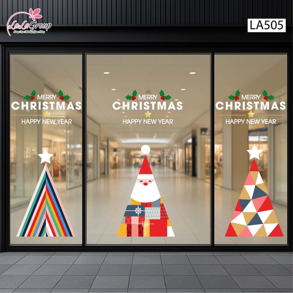 Combo Decal Trang Trí Noel Những Cây Thông Sắc Màu Xinh Xắn