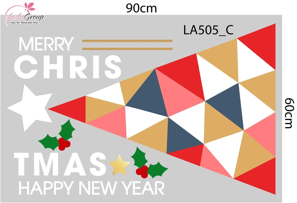 Combo Decal Trang Trí Noel Những Cây Thông Sắc Màu Xinh Xắn