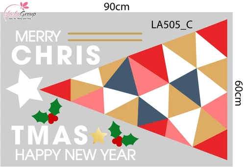 Combo Decal Trang Trí Noel Những Cây Thông Sắc Màu Xinh Xắn