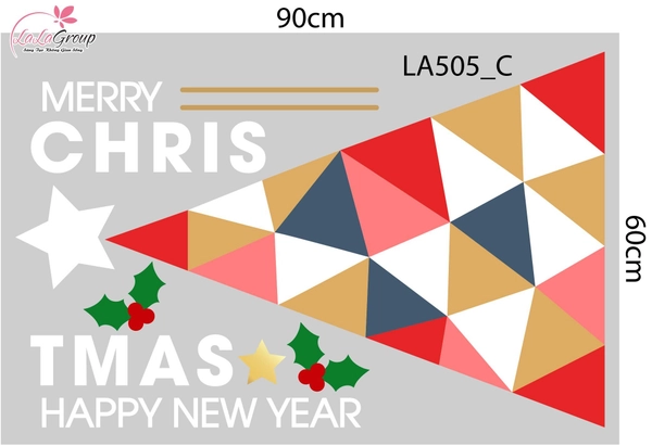 Combo Decal Trang Trí Noel Những Cây Thông Sắc Màu Xinh Xắn