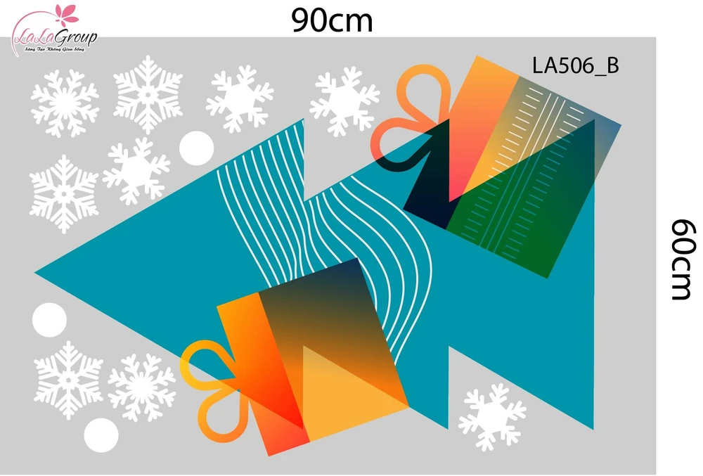 Combo Decal Trang Trí Noel Những Cây Thông Và Những Quả Châu Sắc Màu