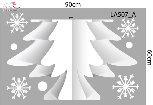 Combo Decal Trang Trí Noel Cây Thông Tuyết Và Những Quả Châu Pha Lê Xinh Xắn