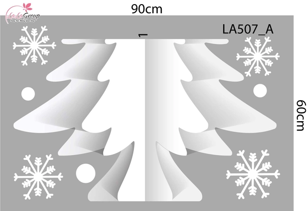 Combo Decal Trang Trí Noel Cây Thông Tuyết Và Những Quả Châu Pha Lê Xinh Xắn