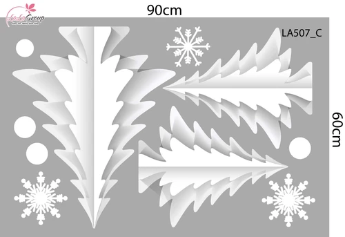 Combo Decal Trang Trí Noel Cây Thông Tuyết Và Những Quả Châu Pha Lê Xinh Xắn