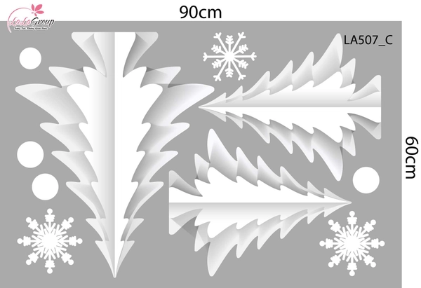 Combo Decal Trang Trí Noel Cây Thông Tuyết Và Những Quả Châu Pha Lê Xinh Xắn