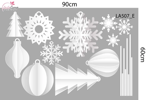 Combo Decal Trang Trí Noel Cây Thông Tuyết Và Những Quả Châu Pha Lê Xinh Xắn