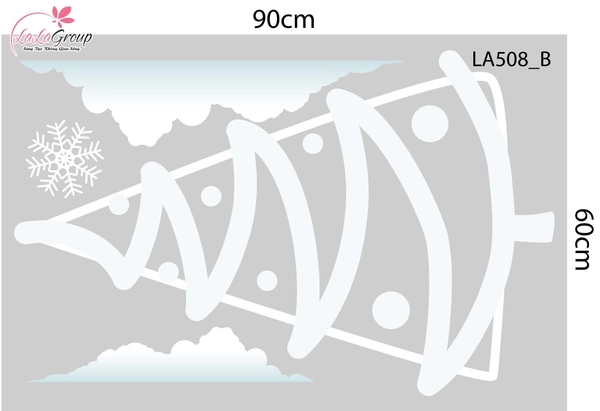 Combo Decal Trang Trí Noel Ông Già Noel Và Cây Thông Tuyết Trắng