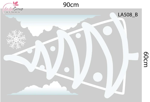 Combo Decal Trang Trí Noel Ông Già Noel Và Cây Thông Tuyết Trắng