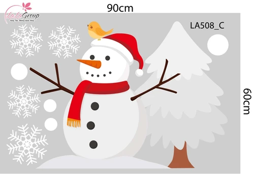 Combo Decal Trang Trí Noel Ông Già Noel Và Cây Thông Tuyết Trắng