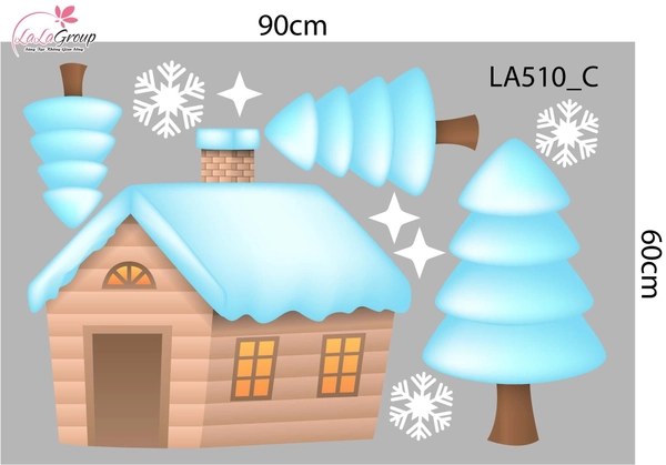 Combo Decal Trang Trí Noel Người Tuyết Và Những Ngôi Nhà Ấm Áp Chào Đón Giáng Sinh