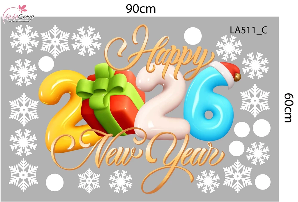 Combo Decal Trang Trí Noel Người Tuyết Và Tuần Lộc Cùng Những Phần Quà Xinh Xắn