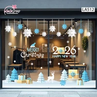 Combo Decal Trang Trí Noel Cây Thông Xanh Và Những Bông Tuyết Trắng