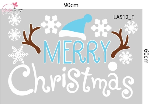 Combo Decal Trang Trí Noel Cây Thông Xanh Và Những Bông Tuyết Trắng