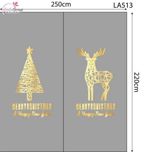 Combo Decal Trang Trí Noel Cây Thông Và Tuần Lộc Vàng Cách Điệu