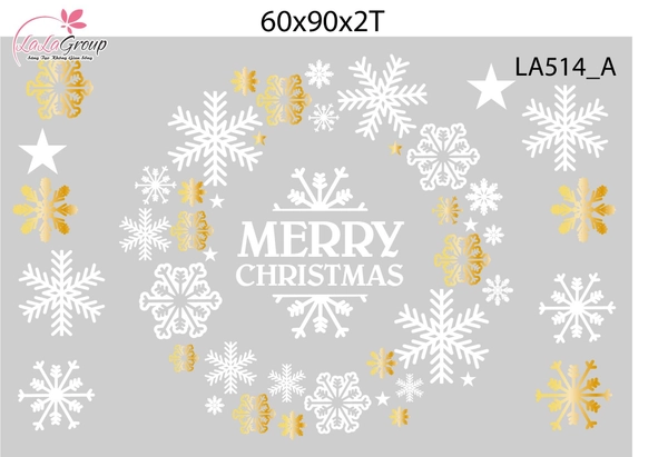 Combo Decal Trang Trí Noel Vòng Nguyệt Quế Và Cây Thông Trắng Xinh Xắn