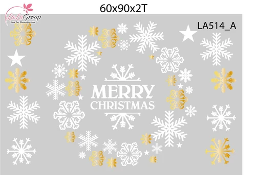 Combo Decal Trang Trí Noel Vòng Nguyệt Quế Và Cây Thông Trắng Xinh Xắn