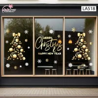 Combo Decal Trang Trí Noel Cây Thông Vàng Và Những Quả Châu Trang Trí Xinh Xắn