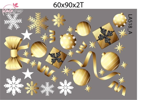 Combo Decal Trang Trí Noel Cây Thông Vàng Và Những Quả Châu Trang Trí Xinh Xắn