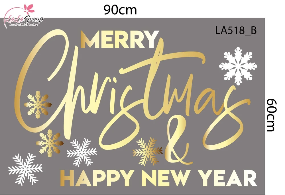 Combo Decal Trang Trí Noel Cây Thông Vàng Và Những Quả Châu Trang Trí Xinh Xắn