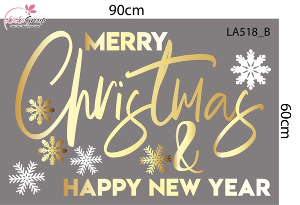 Combo Decal Trang Trí Noel Cây Thông Vàng Và Những Quả Châu Trang Trí Xinh Xắn