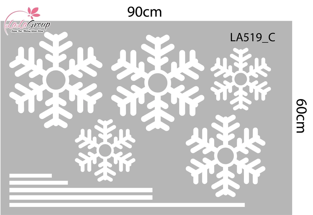 Combo Decal Trang Trí Noel Cây Thông Vàng Và Những Bông Tuyết Trắng