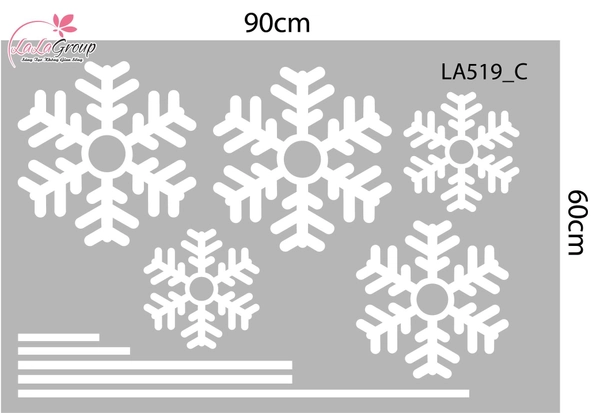 Combo Decal Trang Trí Noel Cây Thông Vàng Và Những Bông Tuyết Trắng