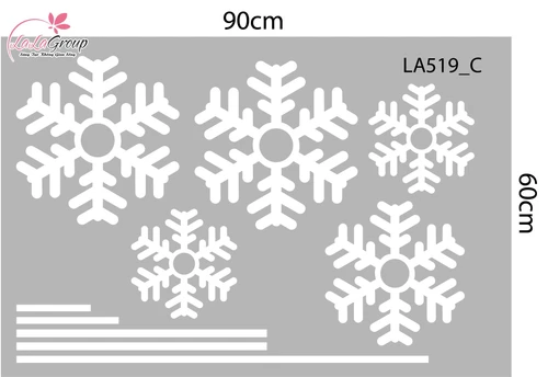 Combo Decal Trang Trí Noel Cây Thông Vàng Và Những Bông Tuyết Trắng