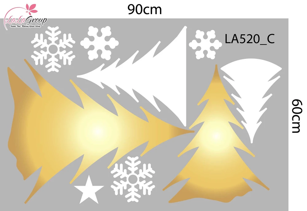 Combo Decal Trang Trí Noel Những Cây Thông Và Đàn Tuần Lộc