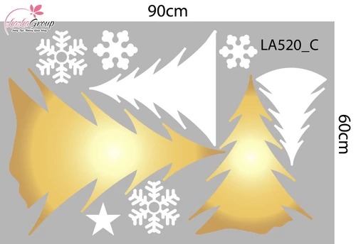 Combo Decal Trang Trí Noel Những Cây Thông Và Đàn Tuần Lộc