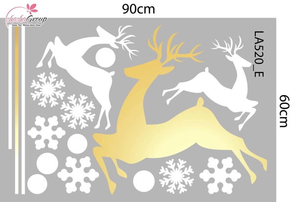 Combo Decal Trang Trí Noel Những Cây Thông Và Đàn Tuần Lộc