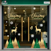 Combo Decal Trang Trí Noel Những Cây Thông Sắc Màu Và Đôi Tuần Lộc Vàng