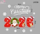 Decal Trang Trí Noel Ông Già Noel Vui Vẻ Và Merry Christmas