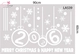 Decal trang trí Noel Merry christmas & Happy new year 2026 chữ trắng