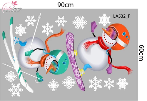 Combo Decal Trang Trí Noel Dây Treo Quả Cầu Thủy Tinh Và Cây Thông Xanh Mint