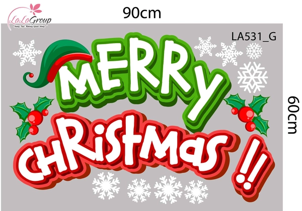 Combo Decal Trang Trí Noel Merry Christmas Cây Kẹo Khổng Lồ Và Những Hộp Quà