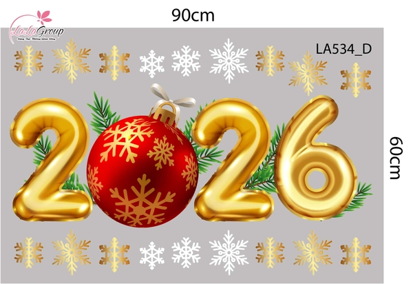 Combo Decal Trang Trí Noel Merry Christmas Ông Già Noel Và Chú Tuần Lộc Phát Quà