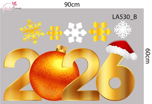 Combo Decal Trang Trí Noel Merry Christmas Ông Già Noel Cưỡi Tuần Lộc Đón Giáng Sinh