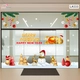 Combo Decal Trang Trí Noel Merry Christmas Người Tuyết Và Tuần Lộc Vàng