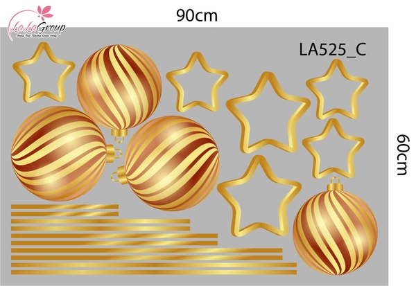 Combo Decal Trang Trí Noel Đàn Tuần Lộc Và Những Ngôi Nhà Dưới Tuyết