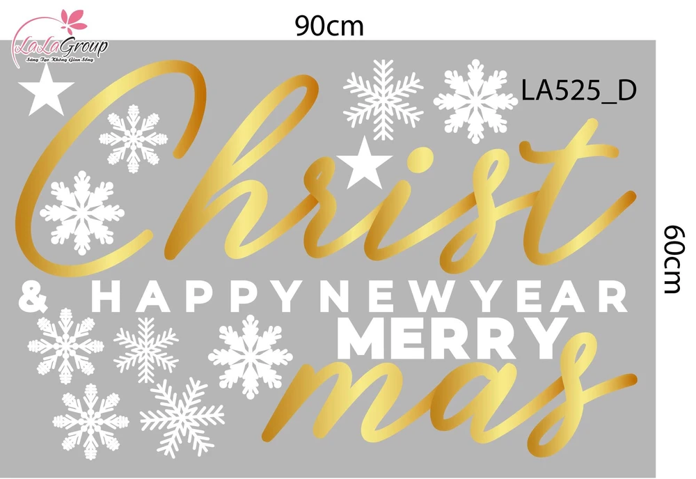 Combo Decal Trang Trí Noel Đàn Tuần Lộc Và Những Ngôi Nhà Dưới Tuyết