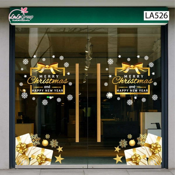 Combo Decal Trang Trí Noel Merry Christmas Và Những Hộp Quà Lấp Lánh