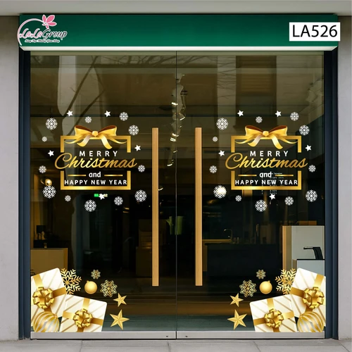Combo Decal Trang Trí Noel Merry Christmas Và Những Hộp Quà Lấp Lánh