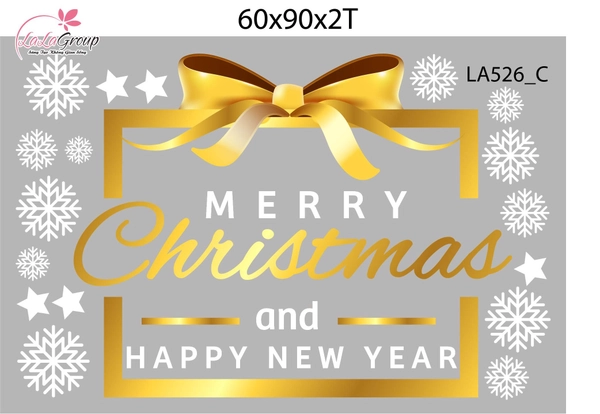 Combo Decal Trang Trí Noel Merry Christmas Và Những Hộp Quà Lấp Lánh